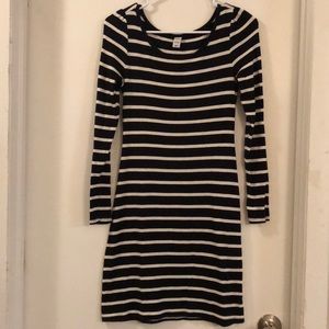 Black and white striped dress